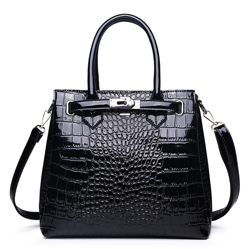 Womens Crocodile Leather Handbags Shoulder Bags Top Handle Tote Satchel for  Ladies