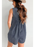 Short-sleeved Shorts Denim Playsuit