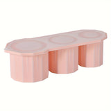 Silicone Ice Mold with Lid, 3 Cavity Hollow Cylindrical Tray