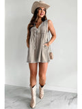 Short-sleeved Shorts Denim Playsuit