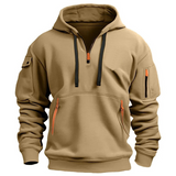 Multi-pocket Pullover Zipper Hoodie