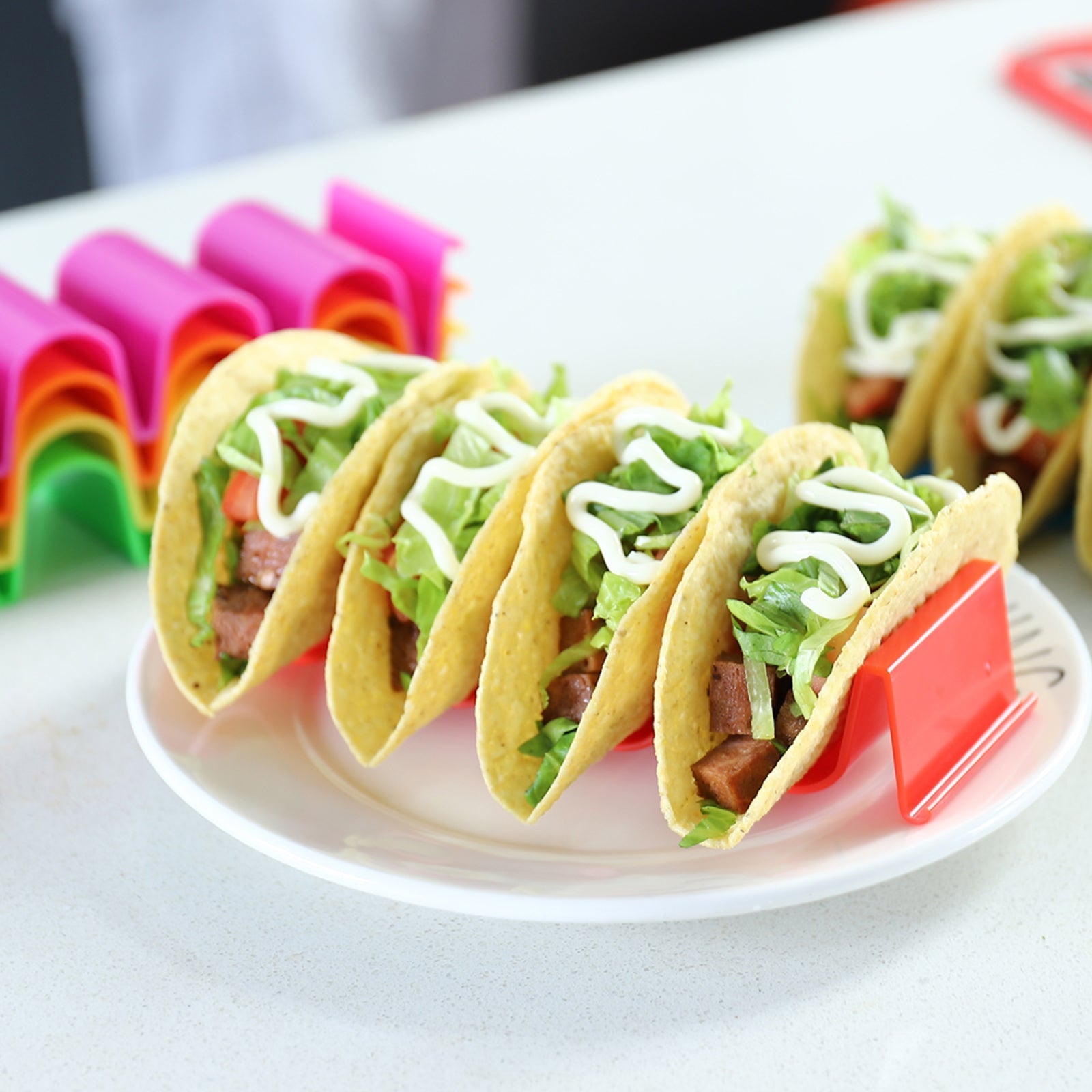 1/6pcs Vibrant Wave Taco Tray Holder