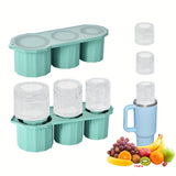 Silicone Ice Mold with Lid, 3 Cavity Hollow Cylindrical Tray