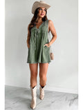 Short-sleeved Shorts Denim Playsuit