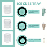 Silicone Ice Mold with Lid, 3 Cavity Hollow Cylindrical Tray