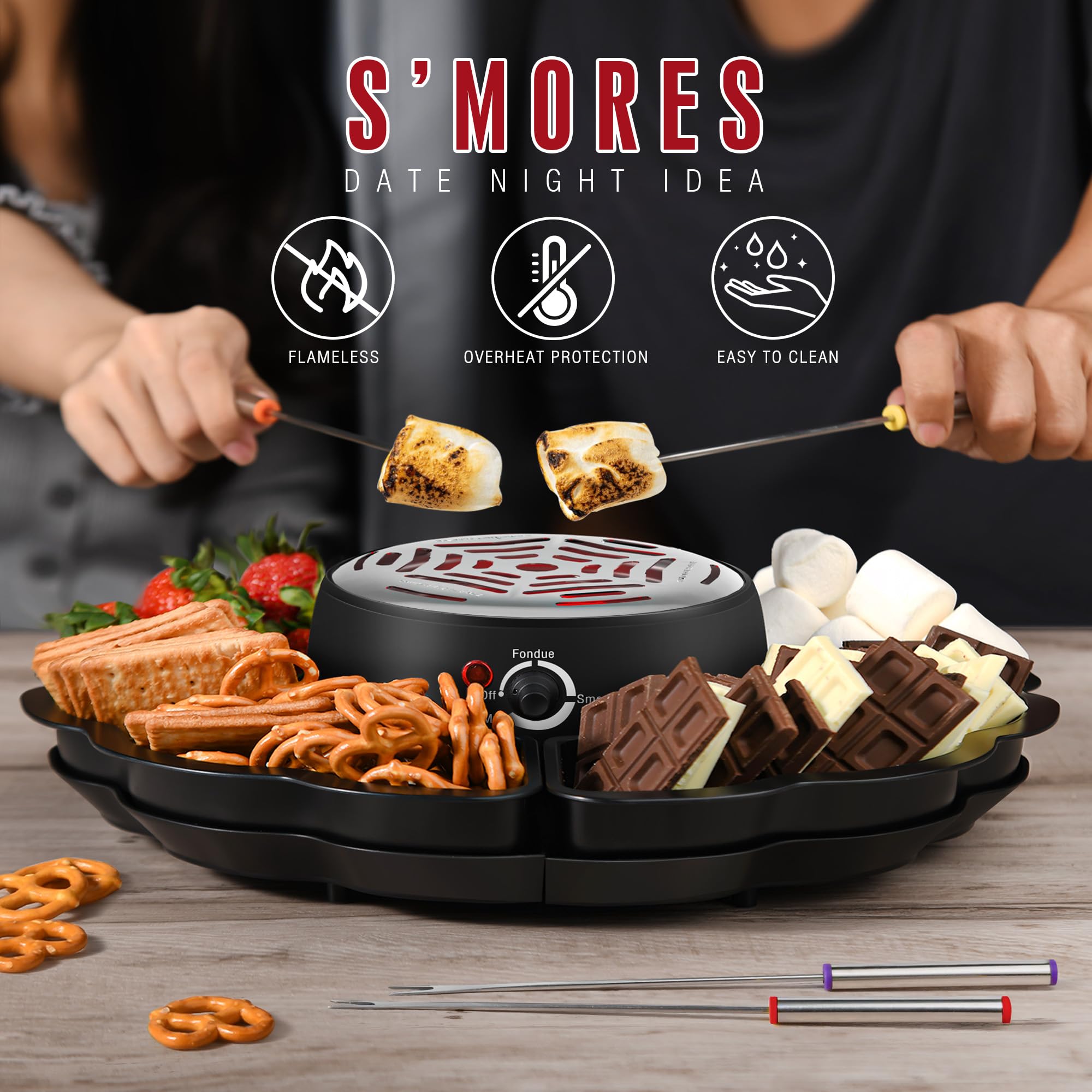 2 in 1 Electric S’mores Maker & Fondue Pot