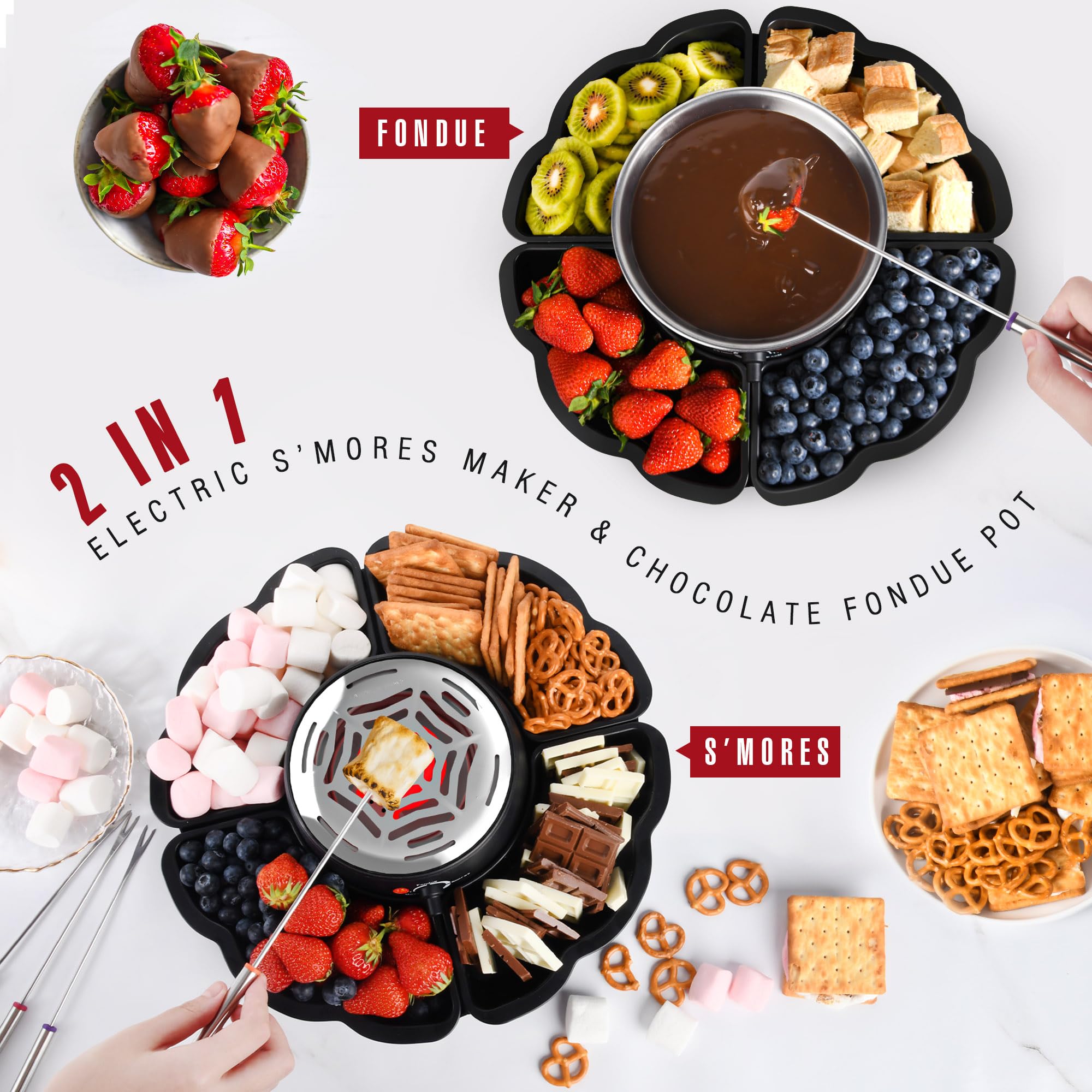 2 in 1 Electric S’mores Maker & Fondue Pot