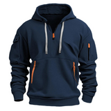 Multi-pocket Pullover Zipper Hoodie