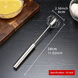 1pc Semi-Auto Stainless Steel Egg Whisk