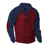 Casual Stand-up Collar Corduroy Sweatshirt