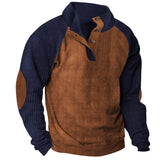 Casual Stand-up Collar Corduroy Sweatshirt