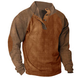 Casual Stand-up Collar Corduroy Sweatshirt