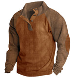 Casual Stand-up Collar Corduroy Sweatshirt