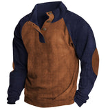 Casual Stand-up Collar Corduroy Sweatshirt