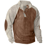 Casual Stand-up Collar Corduroy Sweatshirt