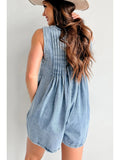 Short-sleeved Shorts Denim Playsuit