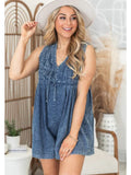 Short-sleeved Shorts Denim Playsuit