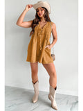 Short-sleeved Shorts Denim Playsuit