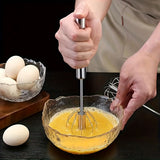 1pc Semi-Auto Stainless Steel Egg Whisk