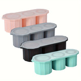 Silicone Ice Mold with Lid, 3 Cavity Hollow Cylindrical Tray