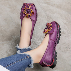 Handmade Flower Loafers Soft Flat Casual Shoes