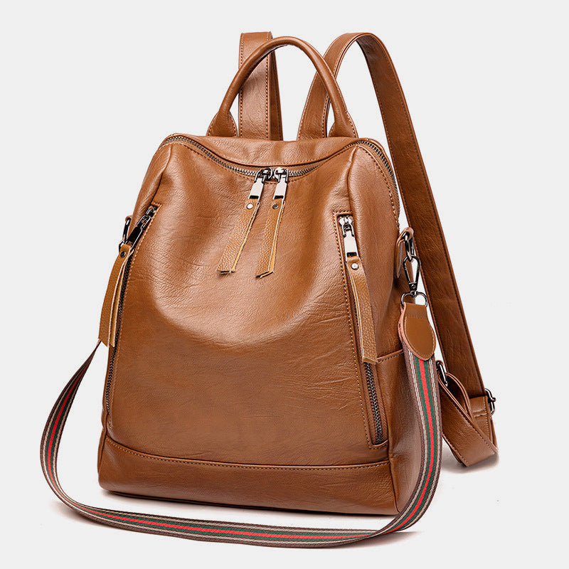 Cognac Brown Leather Handbag With Zipper Leather Shoulder Bag Handmade  Commuter Bag Ladies Purse Everyday Large Cossbody Bag Hobo Bag - Etsy