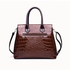 Crocodile Grained Leather Women Handbags Shoulder Bags Purse