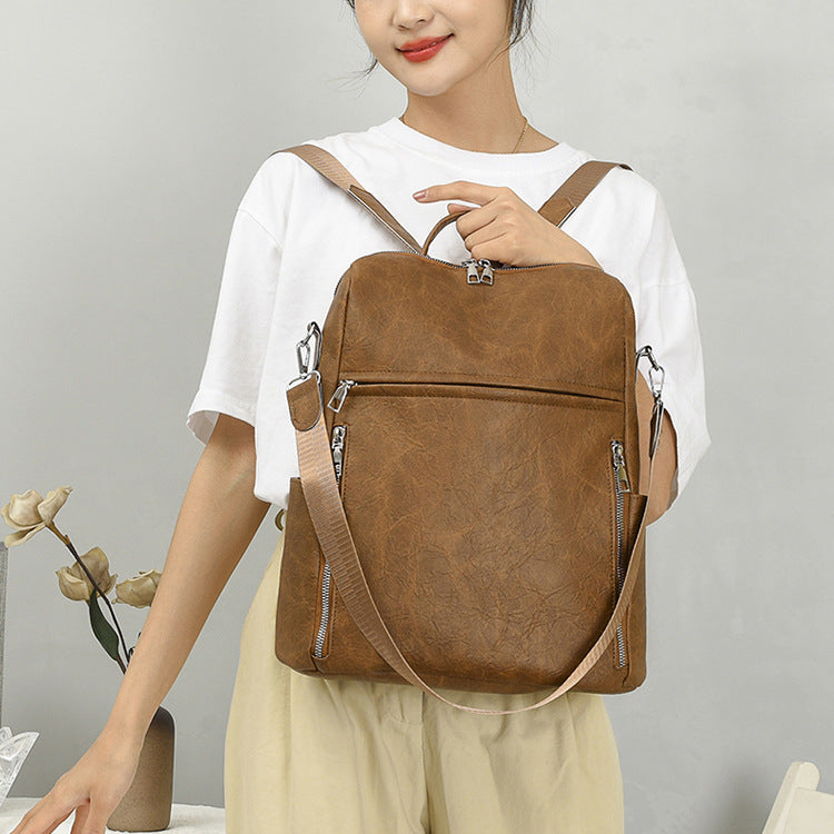 Retro Soft Leather Backpack