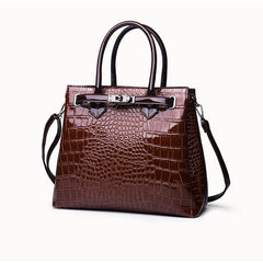 Crocodile Grained Leather Women Handbags Shoulder Bags Purse