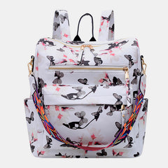 Flower Print Backpack Purse Multipurpose Bag