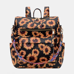 Flower Print Backpack Purse Multipurpose Bag