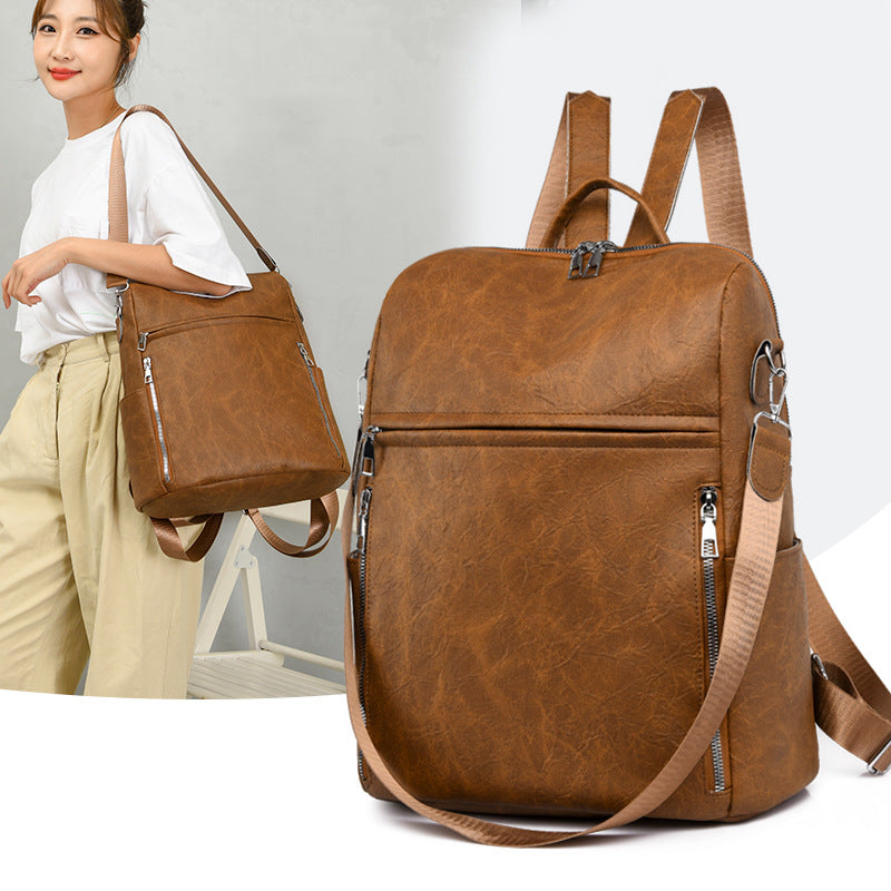 Retro Soft Leather Backpack