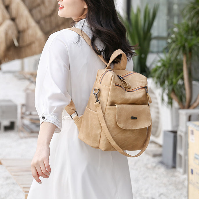 Backpack Purse for Women Casual Fashion Vegan Leather Shoulder Bag Ladies  Top Handle Zipper Backpack(Gray) - Walmart.com