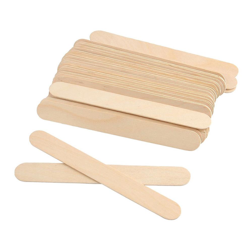  SILMII 100 Pack Large Wax Sticks Wood Waxing Spatulas