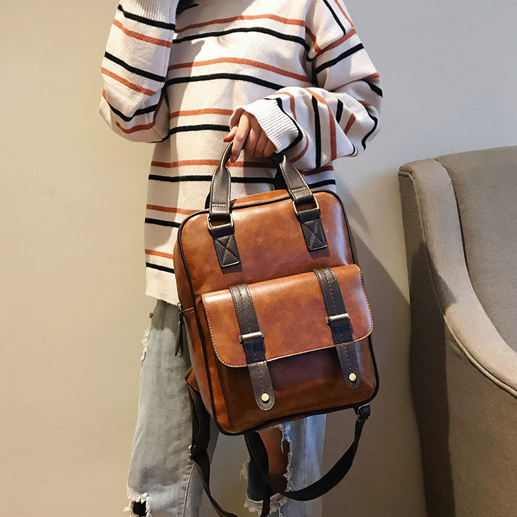 PU Leather Vintage Backpack Purse